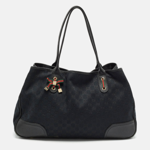 Gucci gg canvas and leather large princy tote