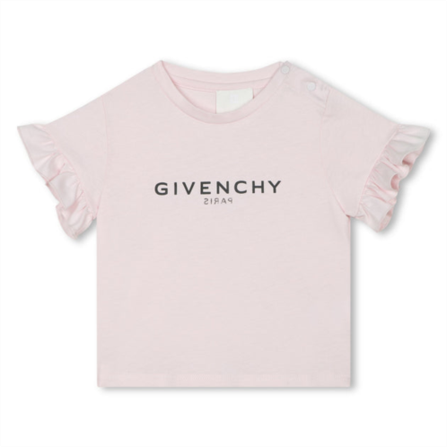 Givenchy pink cotton t-shirt with ruffles