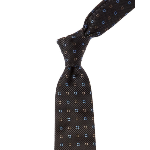 Canali black silk tie