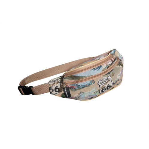 Route 66 womens tapestry waist fanny pack bag in multi