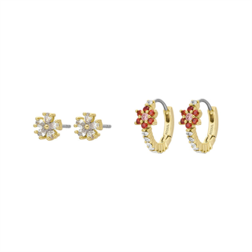 Fossil womens garden party multicolor crystals earrings set