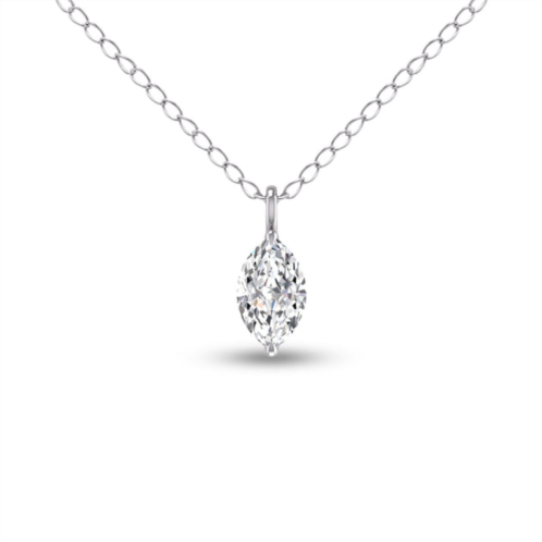 SSELECTS lab grown 1/2 carat marquise solitaire diamond pendant in 14k white gold