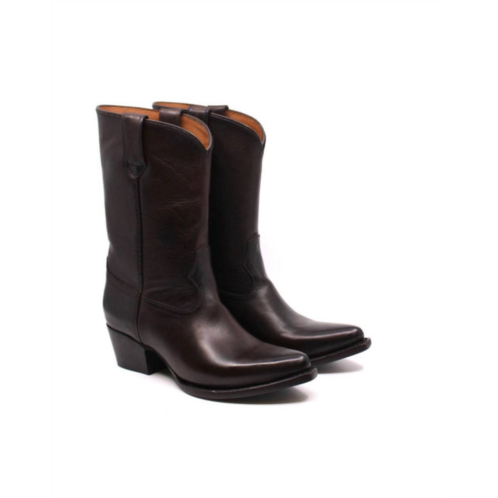Frye womens sacha mid pull on booties in chocolate