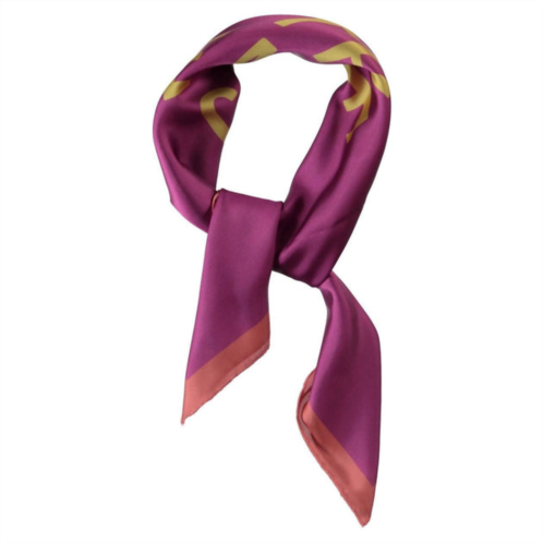 Piupiuchick womens silky bandana/scarf in fuchsia with print