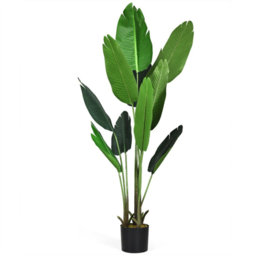 Hivvago 5.3 feet artificial decorative tropical indoor-outdoor tree