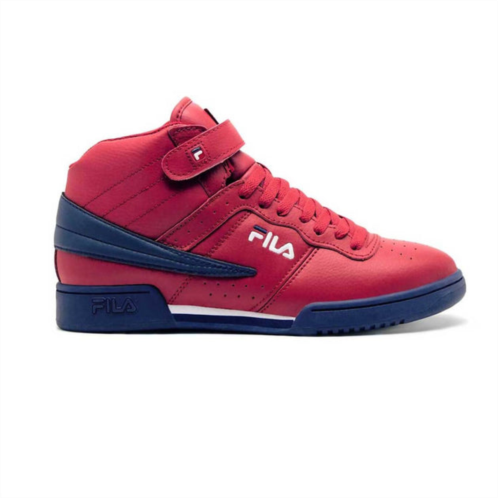 FILA mens f-13v leather synthetic sneaker in red/navy/white