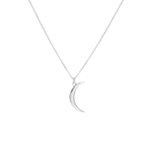 SSELECTS 14k solid white gold dainty crescent necklace