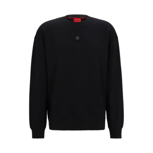 HUGO stretch-cotton regular-fit sweatshirt with stacked logo