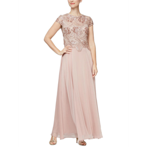 Alex Evenings womens lace embroidered evening dress