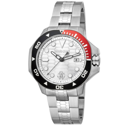 Roberto Cavalli mens classic silver dial watch