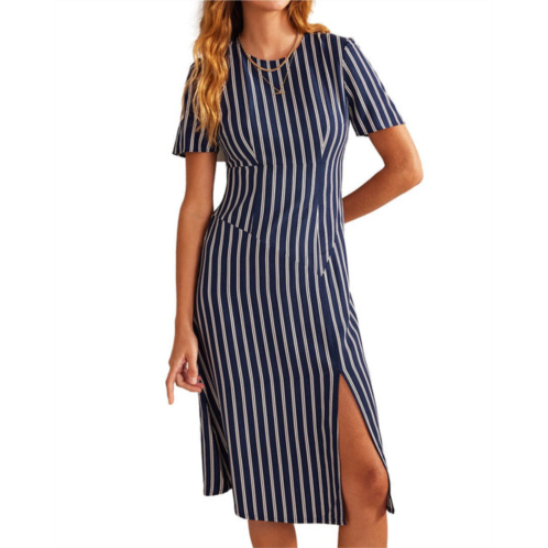 Boden striped asymmetric midi dress