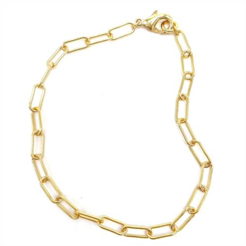 Adornia 14k gold plated paper clip chain anklet 10