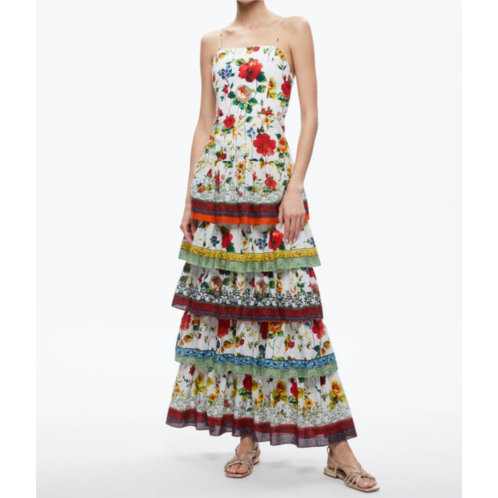 Alice + olivia valencia spaghetti strap maxi dress in dew floral