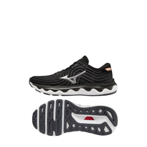 MIZUNO mens wave horizon 6 running shoes - d/medium width in black/silver