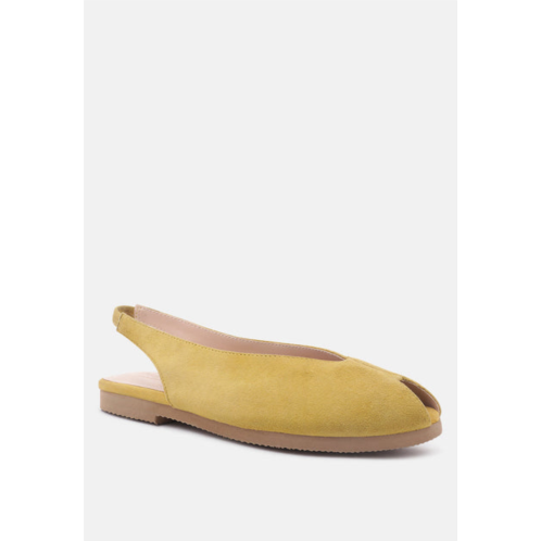 Rag & Co gretchen mustard slingback flat sandals