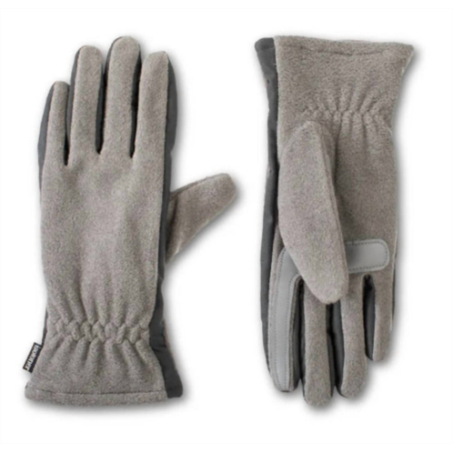 Isotoner womens smartdri fleece wrist gloves in heather grey