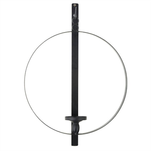 RAZ Imports 20.75 circular wall mount candle sconce in black