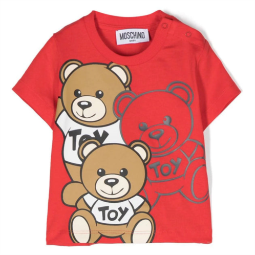 Moschino red t-shirt with maxi teddy bears