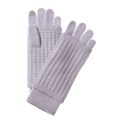 Hannah Rose waffle stitch 3-in-1 cashmere tech gloves