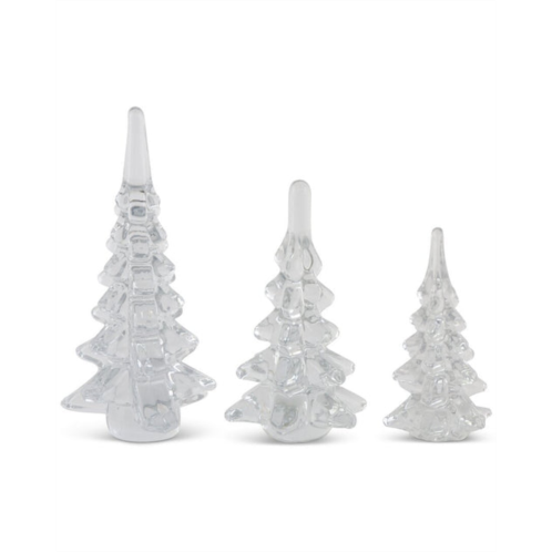 K&K Interiors set of 3 clear glass trees
