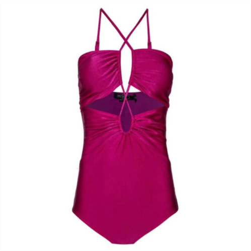 PatBo women adjustable strap one piece swimsuit in bright pink fuchsia