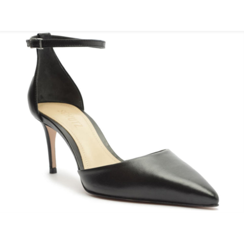 SCHUTZ tamara casual heels in deluxe nappa black