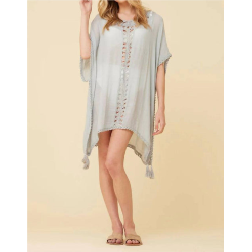 Vintage Havana vacation coverup in dusty blue