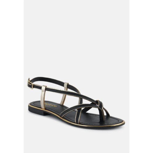 Rag & Co pheobe strappy black flat sandals