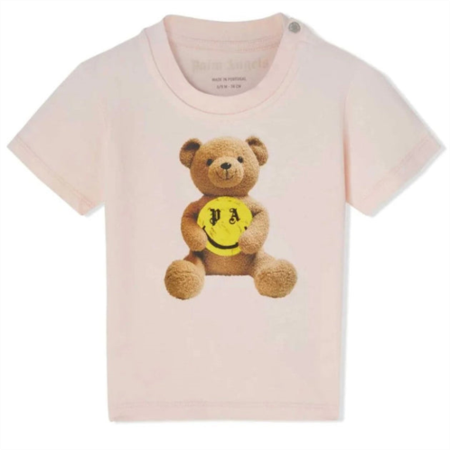 PALM ANGELS pink smiley bear t-shirt