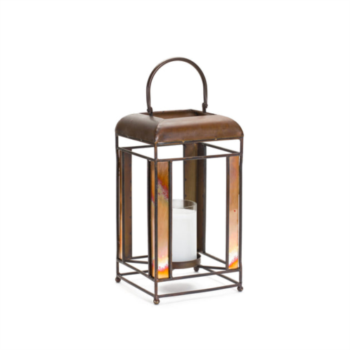 HouzBling lantern 7.25l x 13.5h metal/glass