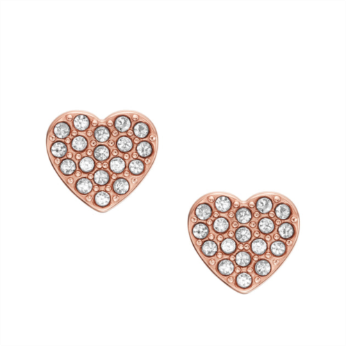 Fossil womens ear party rose gold-tone stainless steel stud earrings