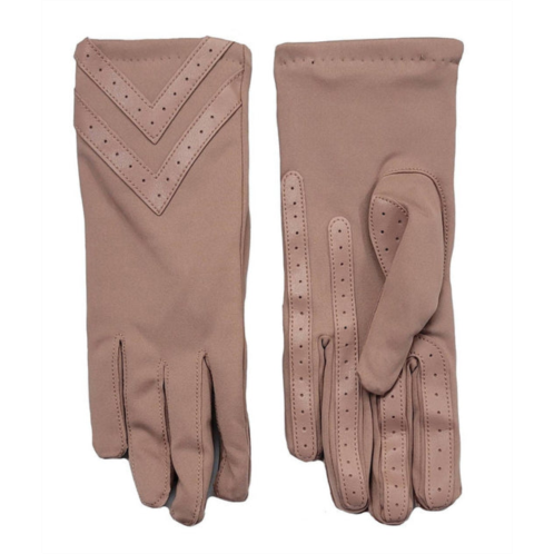 Isotoner womens chevron spandex gloves in new blush