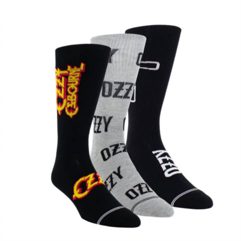 Perris Socks unisex - 3 pairs ozzy assorted crew socks in black/grey/black