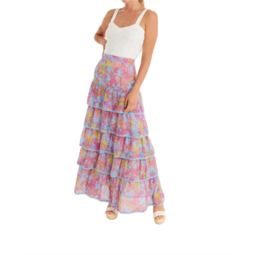 ALLISON NEW YORK ruby maxi skirt in purple abstract