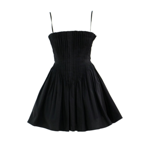 Staud womens bella cotton mini dress, black