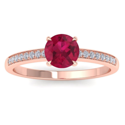 SSELECTS 1 1/4 carat ruby and diamond ring in 14k rose gold