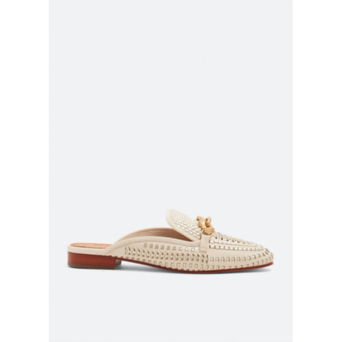 TORY BURCH jessa woven backless loafer in brie/spark gold