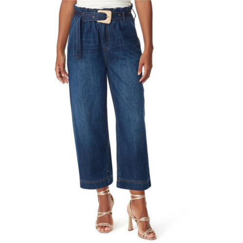 Sam Edelman rayne womens high-rise paperbag waist cropped jeans