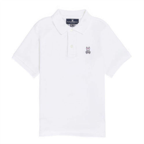 Psycho Bunny white classic logo polo