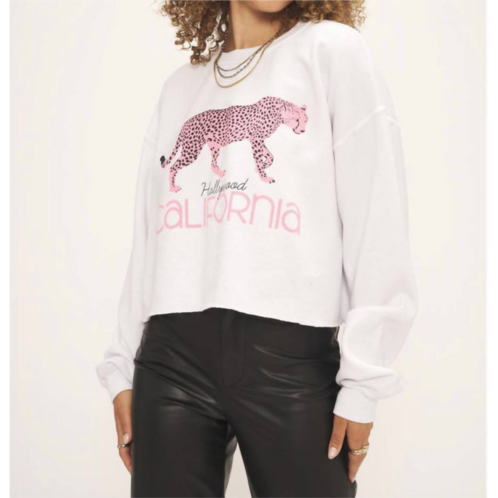 PROJECT SOCIAL T cropped hollywood kitten sweatshirt in white