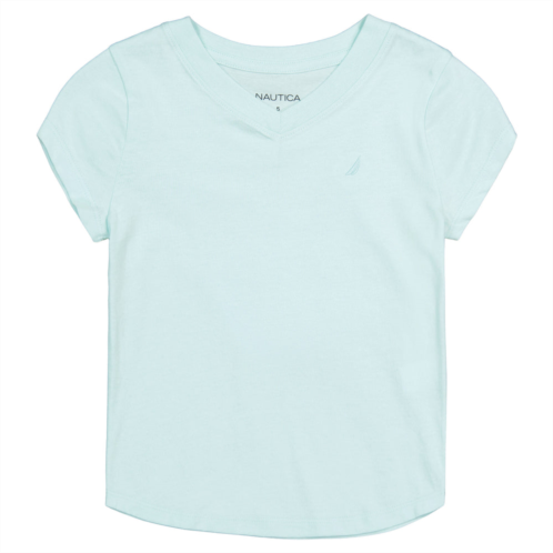 Nautica girls solid v-neck t-shirt (7-16)