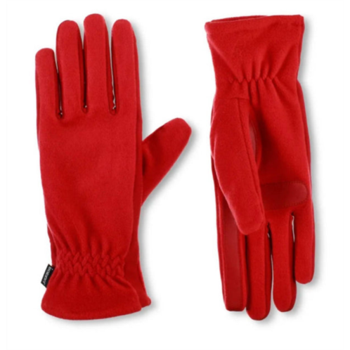 Isotoner womens smartdri fleece wrist gloves in chili