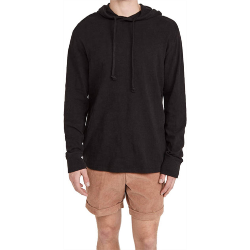Rag & Bone mens flame hoodie slubbed cotton knit sweatshirt in black