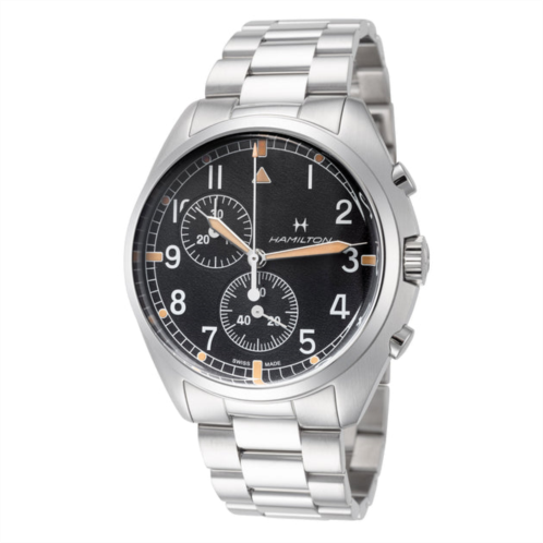 Hamilton mens 41mm silver tone quartz watch h76522131