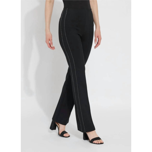 Lysse e embellished knit trouser with micro-bead stripe in black