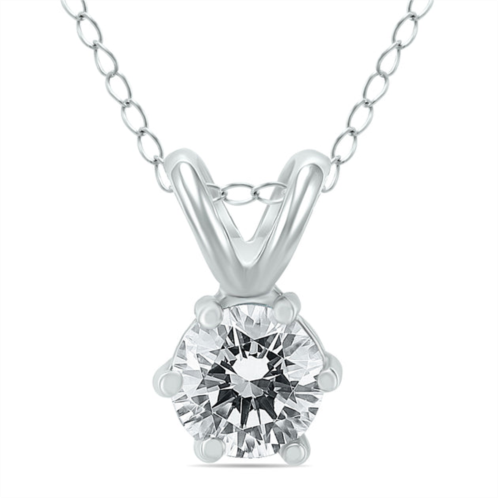SSELECTS 1/2 carat 6 prong diamond solitaire pendant in 14k