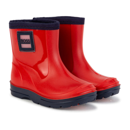 BOSS red rubber wellington boots