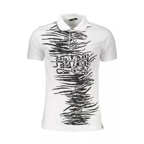 Cavalli Class elegant cotton polo with signature mens print