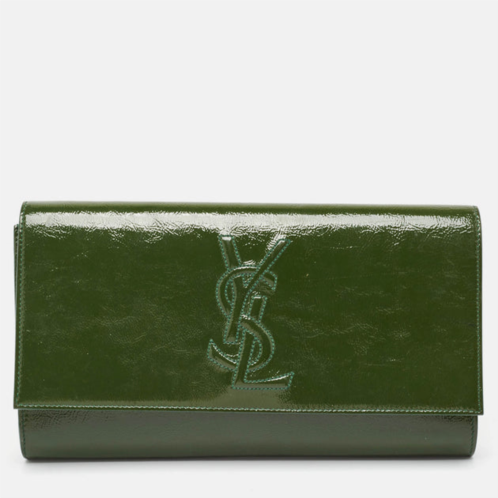 Yves Saint Laurent patent leather belle de jour flap clutch