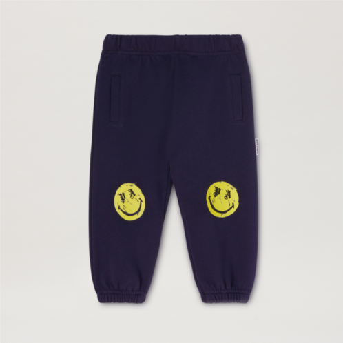 PALM ANGELS navy blue smiley joggers